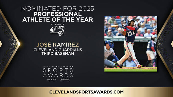 JOSÉ RAMÍREZ NOMINATED FOR PROFESSIONAL ATHLETE OF THE YEAR AT 26TH GREATER CLEVELAND SPORTS AWARDS